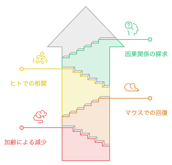 オステオカルシンが加齢とともに減少することを表す図解